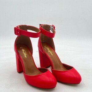 Women's 3.9-Inch Closed Toe Chunky Heels Pumps Ankle Strap Dress Wedding Shoes